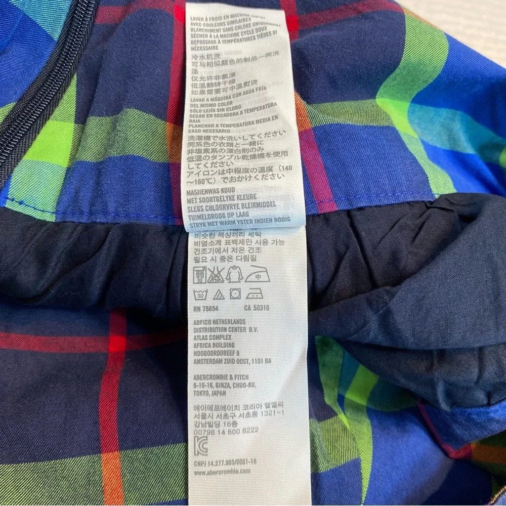 Hollister Y2K School Girl Blue Cotton Plaid Pleated Skirt Size 3 Academia